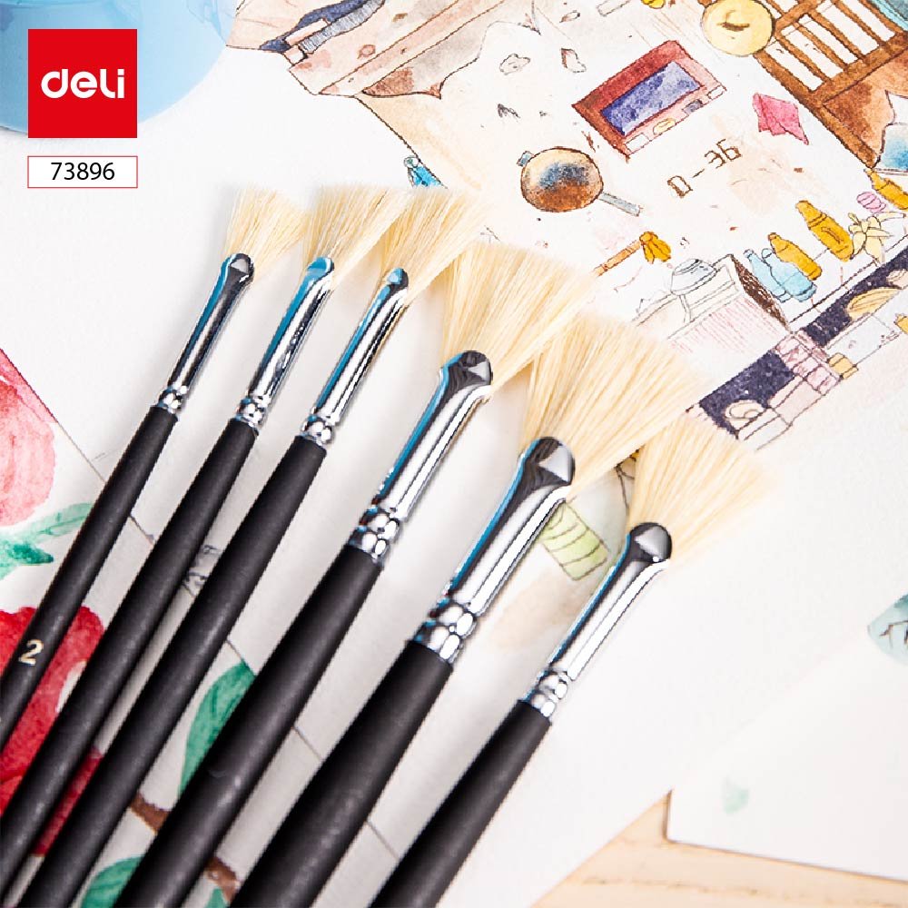 73896-1 ديلي مجموعة فرشاة رسم ألوان مائية - مروحة - أسود - E73896